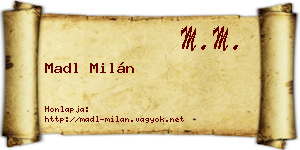 Madl Milán névjegykártya